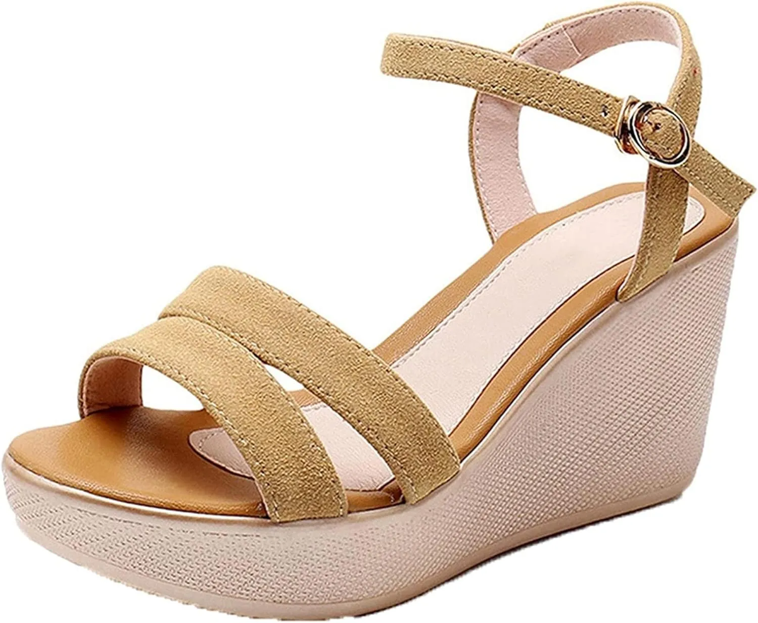 Yiozoi Women's Summer Platform Sandals Fashion Frosted Thick Soled Casual Shoes Ankle Strap Comfortable Outdoor Beach Wedge Sandals
