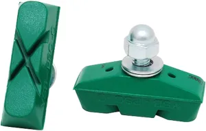 Yoshikawa Seisakusyo All-Weather Brake Shoes for Aluminum Rim (5 Pairs) Green
