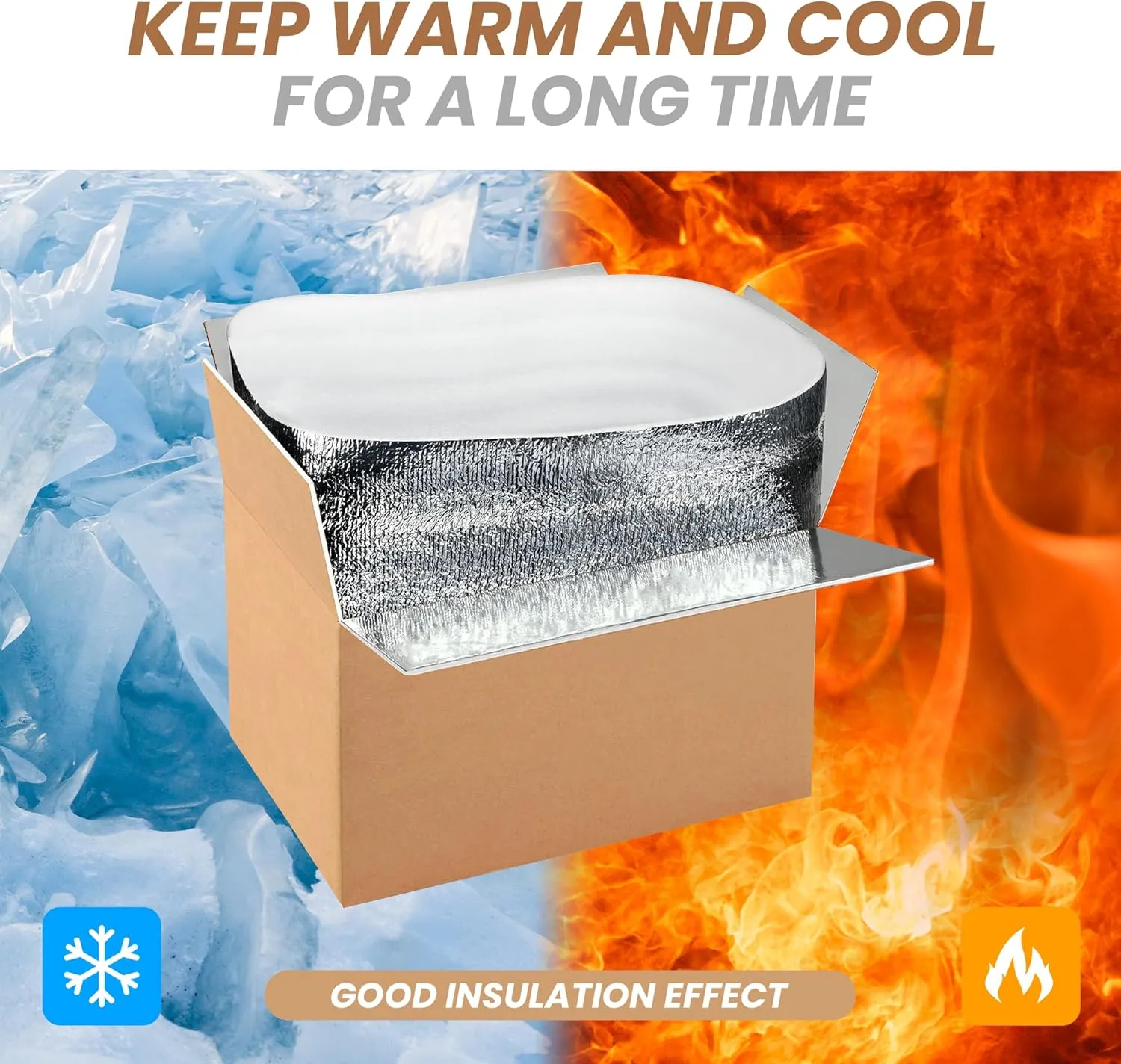 YSSOA 2 Pack Insulated Shipping Boxes with Aluminum Foil Liner,Thermal Insulation Cold Pack Shipping Boxes for Frozen, Reusable Styrofoam Cooler Box, Small Mailing Box, 19''x12''x16''