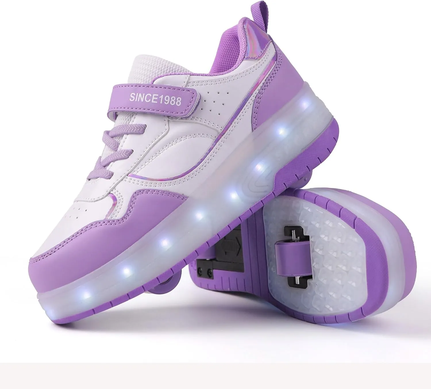 YUNICUS Kids LED Light up Shoes Wheel Shoes USB Charging Roller Skate Shoes Sneakers Girls Boys Kids Best Gift for Birthday Halloween Christmas