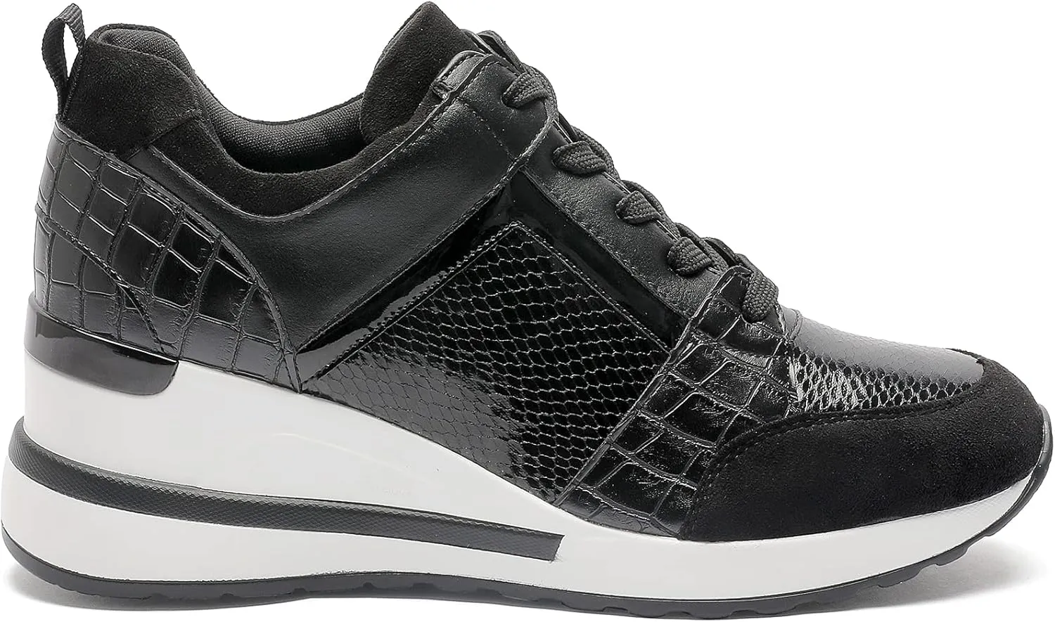 YZ Fashion Wedge Sneaker for Women High Heel Lace Up Platform Sneakers