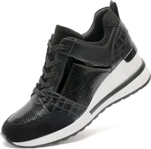YZ Fashion Wedge Sneaker for Women High Heel Lace Up Platform Sneakers