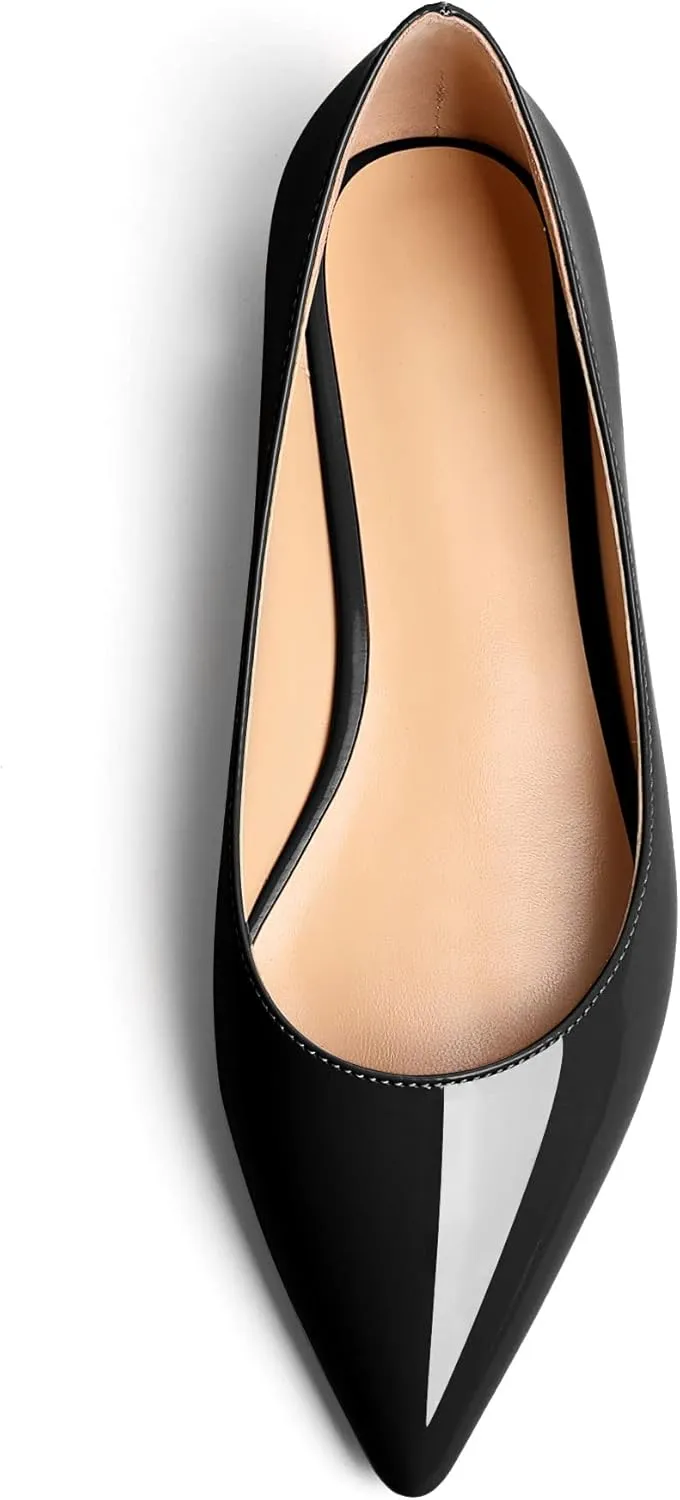 Zamikoo Flats Shoes Women, Pointed Toe Slip On Loafer Flats Shoes Pumps for Office Casual Dressy Comfortable
