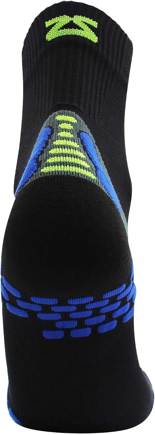 Zensah 3D Dotted Running Socks - Moisture Wicking, Padded, Anti-Blister, Ankle Athletic Sock for Men and Women
